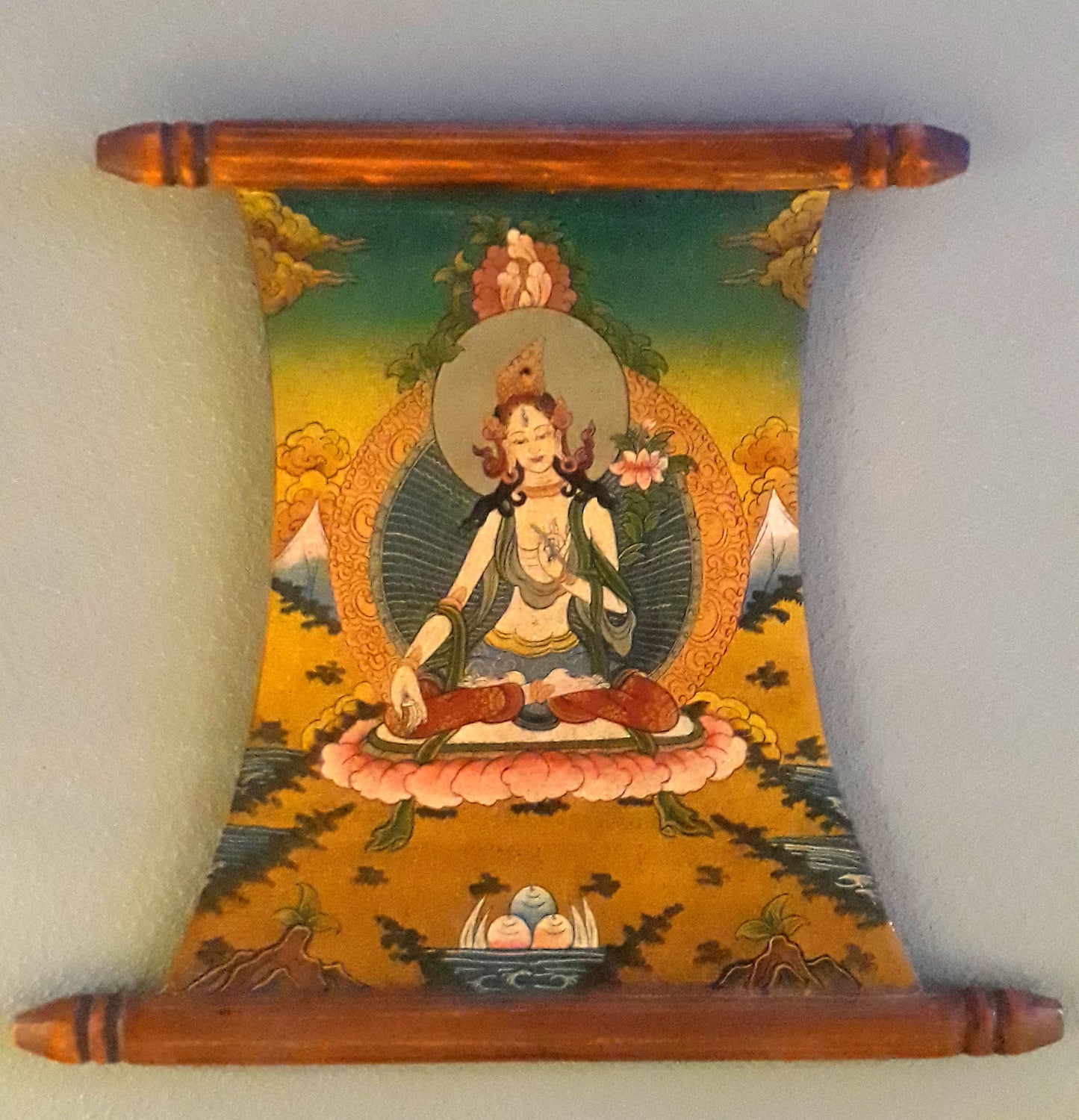 Wooden Thanka: White Tara