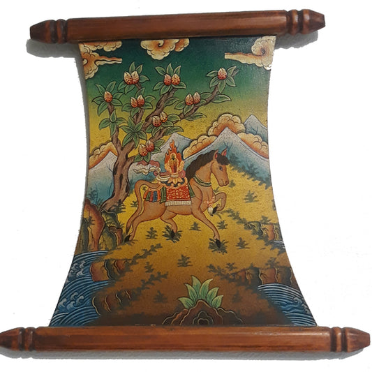 Thanka-Wooden: Tibetan Horse