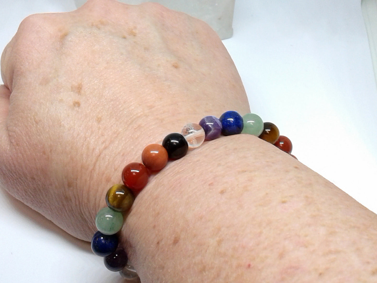 Chakra Bracelet - 3 sequences, 1 bead per Chakra 8 mm Beads