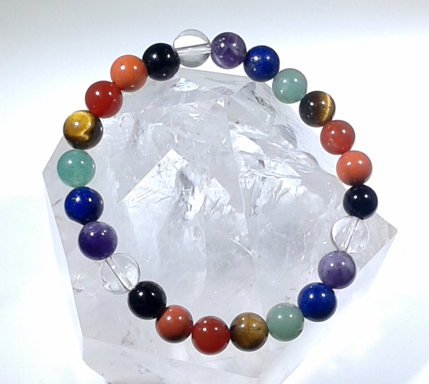 Chakra Bracelet - 3 sequences, 1 bead per Chakra 8 mm Beads