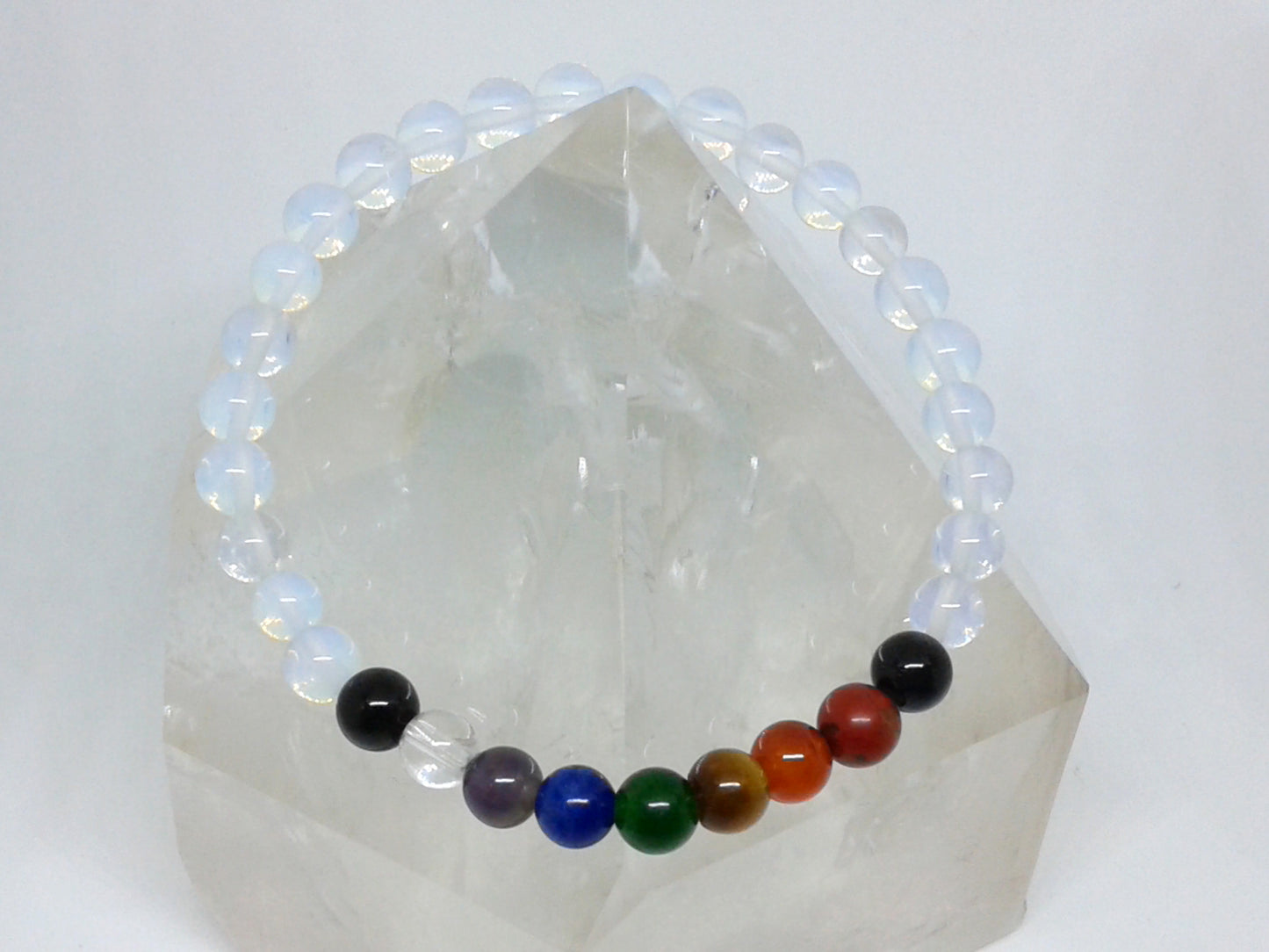 Chakra Bracelet - 1 sequence Surrounded by Opalite 6 mm beads