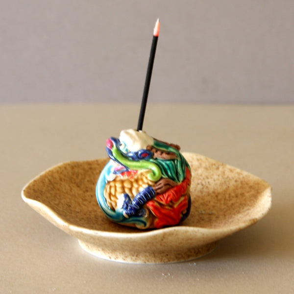 Dragon Figure Incense Stand & Plate