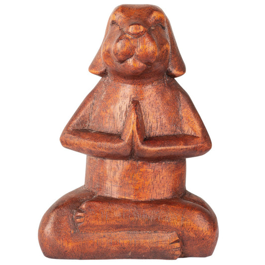 Dog: Wooden Meditating Dog