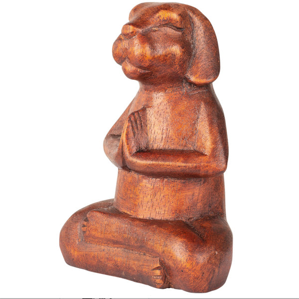 Dog: Wooden Meditating Dog