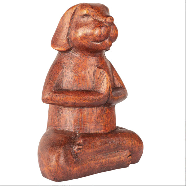 Dog: Wooden Meditating Dog