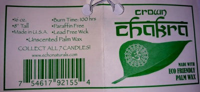Chakra Candle - Crown:  Burn Time 100 Hours