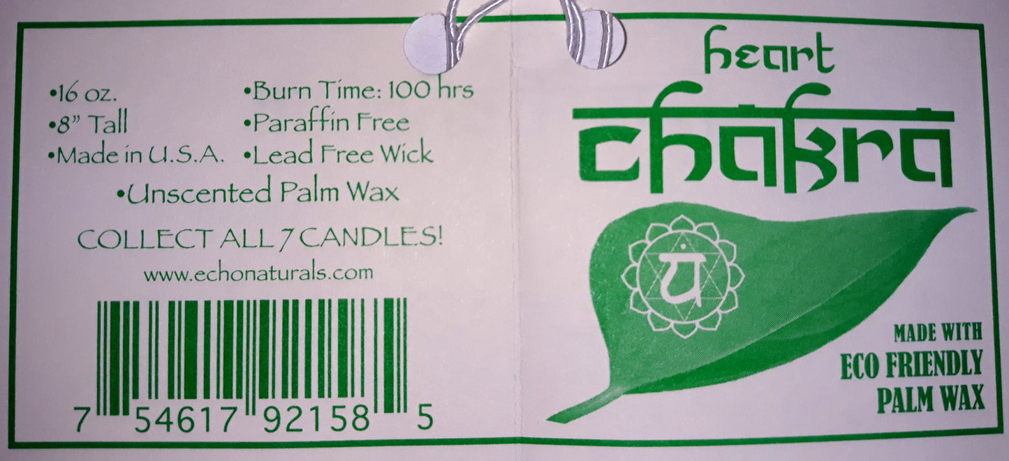 Chakra Candle - Heart: Burn Time 100 Hours