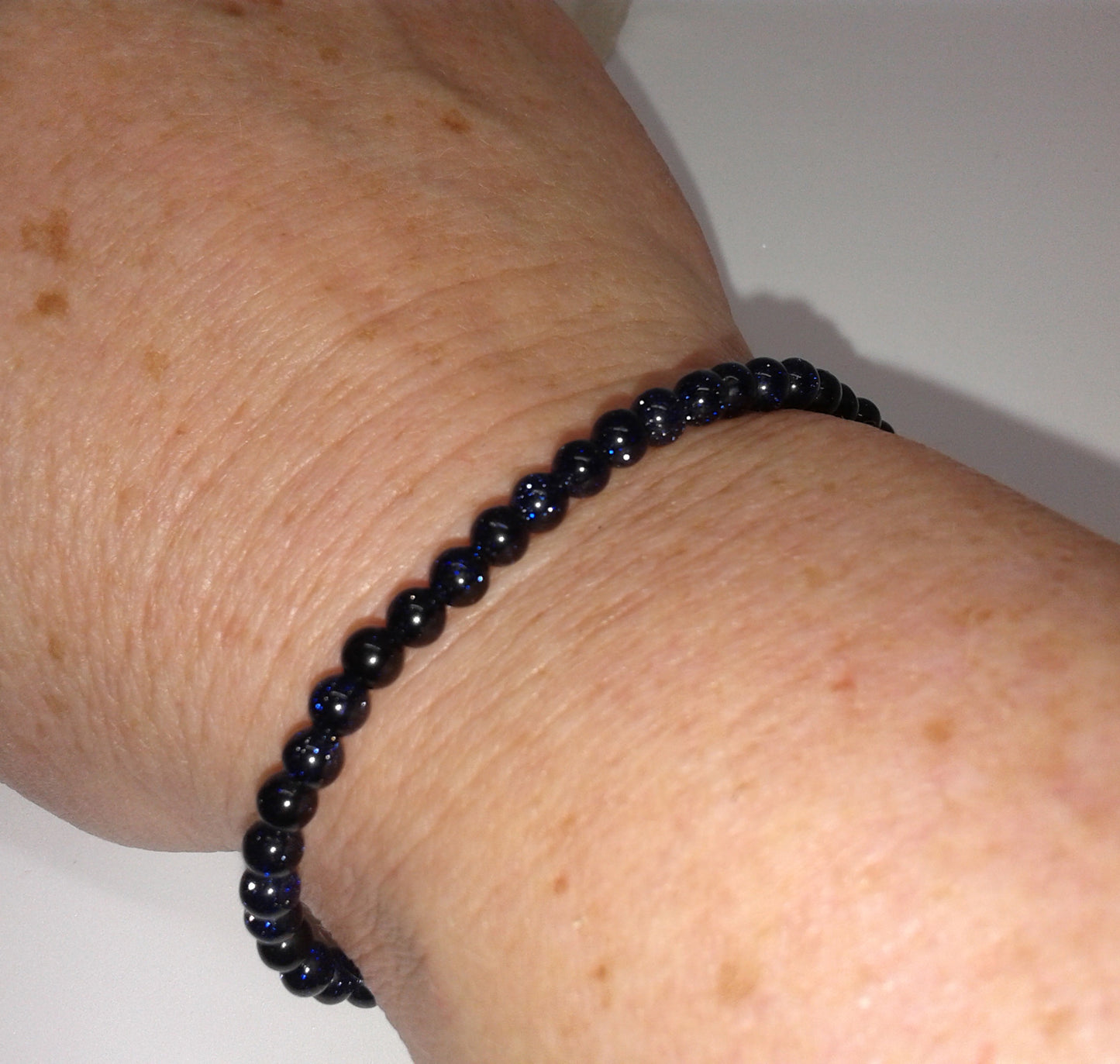 Blue Goldstone: Abundance  4 mm beads