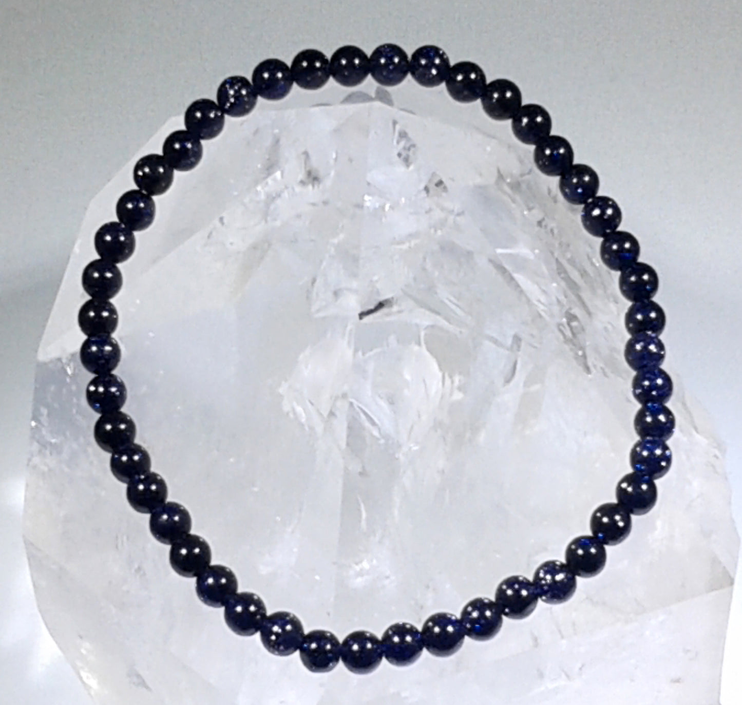 Blue Goldstone: Abundance  4 mm beads