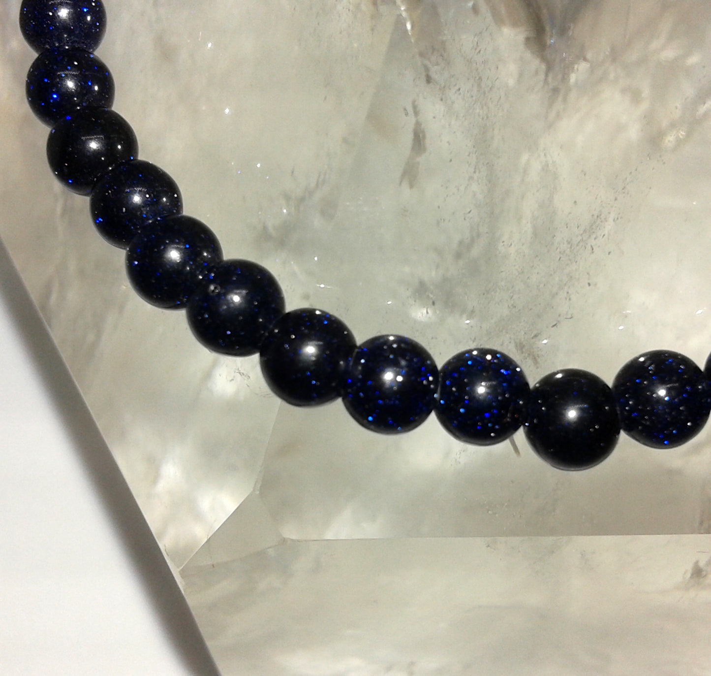 Blue Goldstone: Abundance  4 mm beads