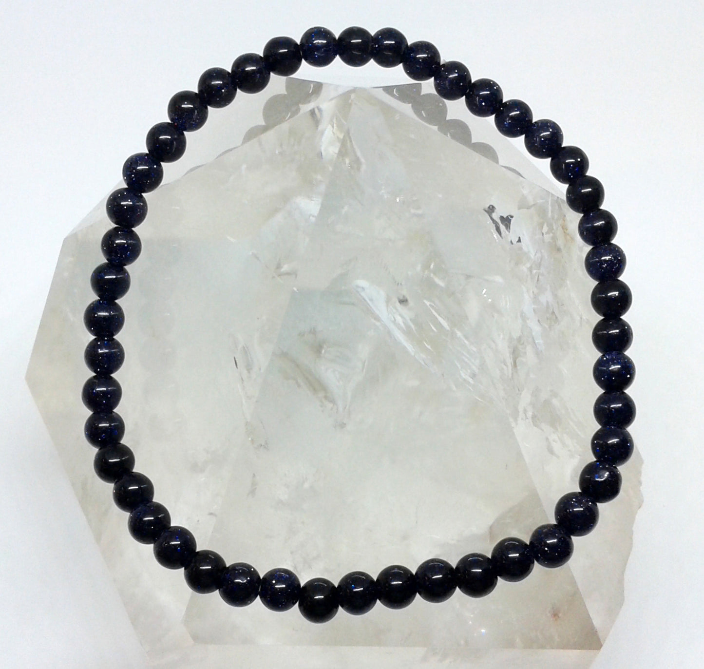 Blue Goldstone: Abundance  4 mm beads