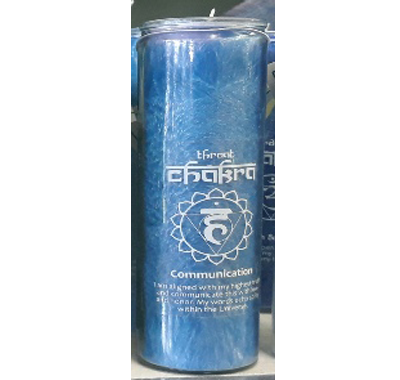 Chakra Candle - Throat:  Burn Time 100 Hours