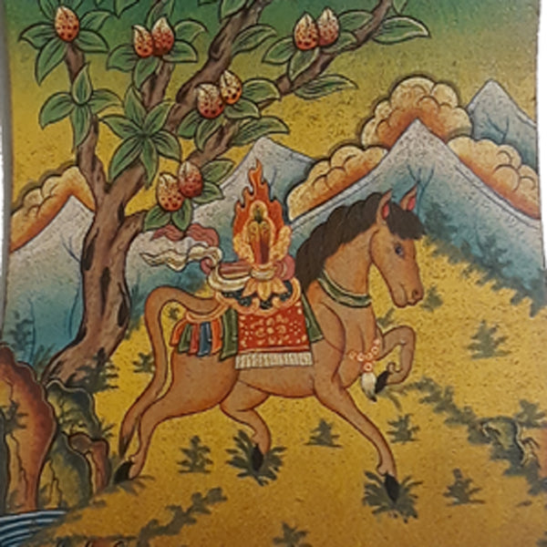 Wooden Thanka: Tibetan Horse