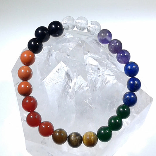 Chakra Bracelet - 1 sequence, 3 beads per Chakra 8 mm Beads