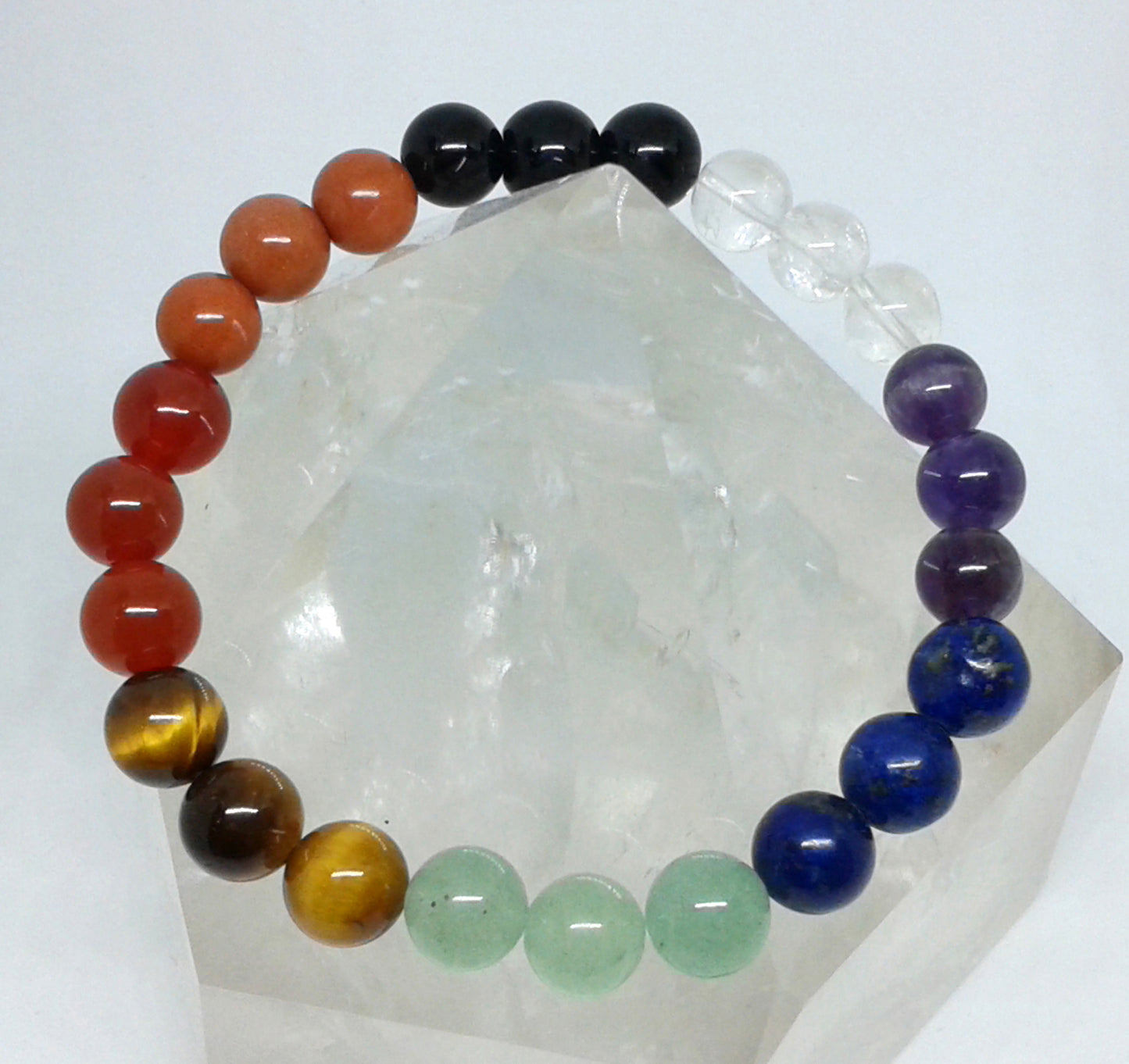 Chakra Bracelet - 1 sequence, 3 beads per Chakra 8 mm Beads