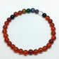 Chakra Bracelet - 1 sequence Surrounded by Carnelian 6 mm beads