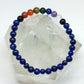 Chakra Bracelet - 1 sequence Surrounded by Lapis Lazuli 6 mm beads