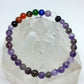 Chakra Bracelet - 1 sequence Surrounded by Amethyst 6 mm beads