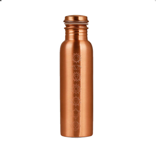 Water Bottle: Copper with Chakra Symbols