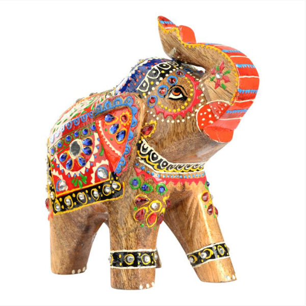 Elephant: Hand Painted Wooden Elephant