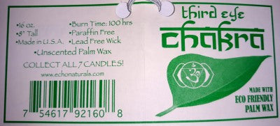 Chakra Candle - Third Eye:  Burn Time 100 Hours