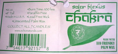 Chakra Candle - Solar Plexus:  Burn Time 100 Hours
