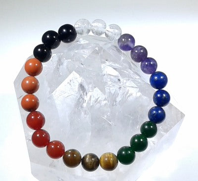 Chakra Bracelet - 1 sequence,  3 beads per Chakra  8 mm Beads