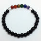 Chakra Bracelet - 1 sequence  Surrounded by Black Onyx  6 mm beads